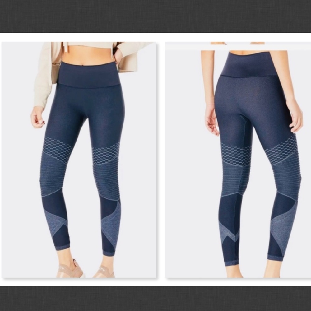 NWT Spanx Seamless Moto Look at Me Now Leggings in Indigo Sky Blue Size S